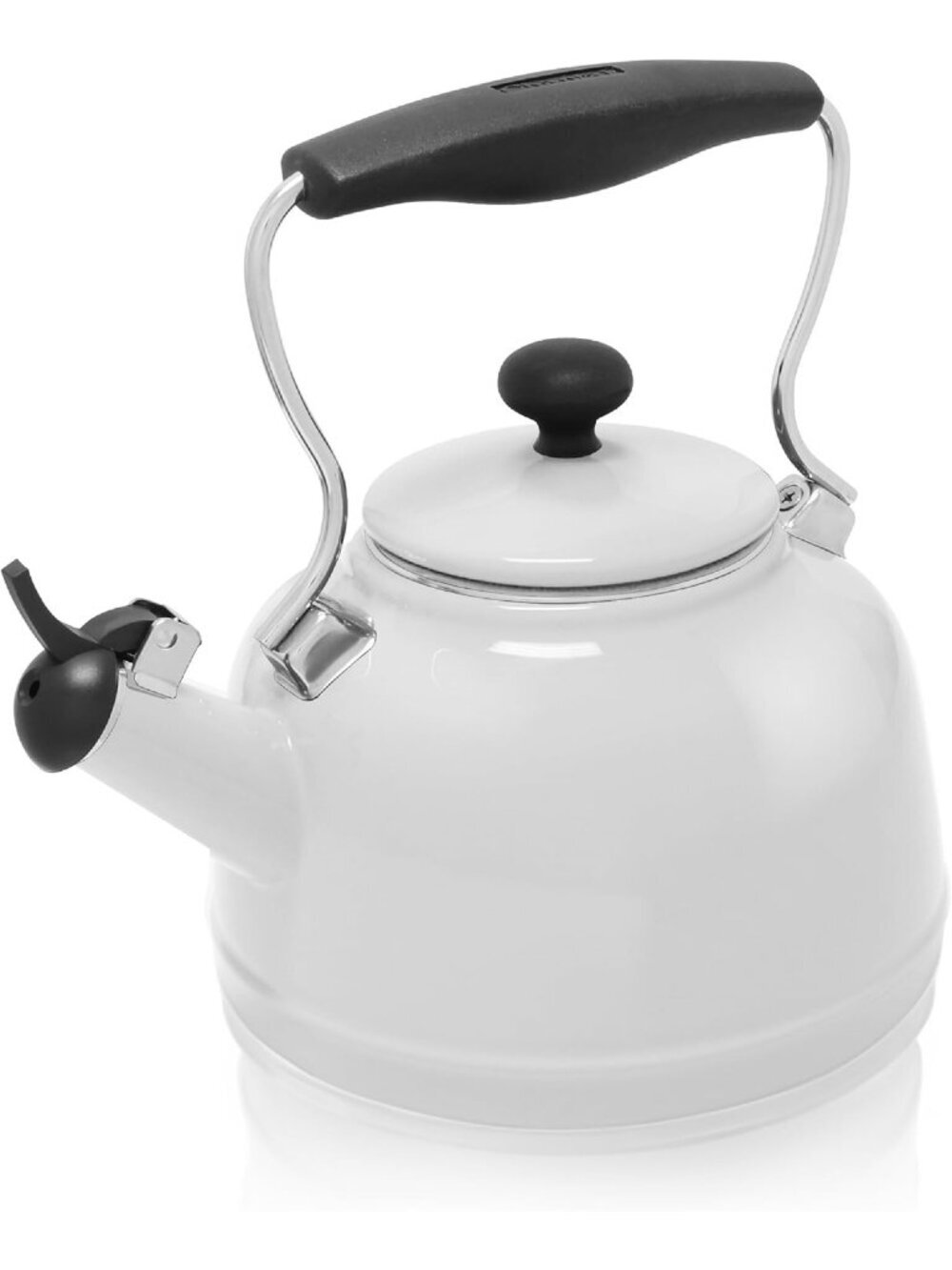 White Kitchen Whistling Tea kettles 1. 7 Quart Enamel Stainless Steel Tea Pot